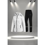 POSEIDON STORM Büyük Beden Kadın Beyaz Supra Penye Nefes Alabilen Kumaş Şık Eşofman Takımı (4XL-10XL)