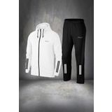 POSEIDON STORM Erkek Beyaz Yeni Supra Penye Rahat Kesim Günlük Sporcu Antrenman Eşofman Takımı S-3XL