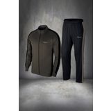 POSEIDON STORM Erkek Haki Yeni Supra Penye Yürüyüş Antrenman Fitness Eşofman Seti S-3XL
