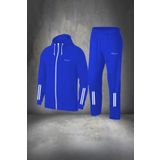 POSEIDON STORM Erkek Mavi Yeni Supra Penye Düz Fermuarlı Özel Eşofman Takım S-3XL