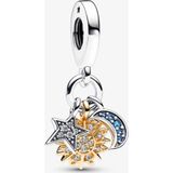 Poseidons Jewellery Gökyüzü Üçlü Güneş Ay Yıldız S925 Gümüşsallantılı Charm