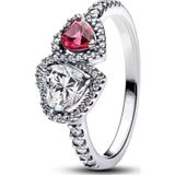 Poseidons Jewellery Hale Kalpler Yüzük Dualheart- İkili Kalp Taşlı S925 Ayar Sonsuzluk Yüzük