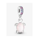 Poseidons Jewellery Murano Camı Pembe Deniz Kaplumbağası Sallantılı Charm