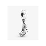 Poseidons Jewellery Pavé Zirkon Taşlı S925 Gümüş Stiletto Ayakkabı Sallantılı Charm