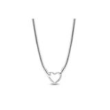 Poseidons Jewellery Poseidons Jewellery 925 Ayar Gümüş Moments Kalp Kilitli Yılan Zincir Kolye