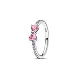 Poseidons Jewellery Poseidons Jewellery 925 Ayar Işıltılı Zirkon Taşlı Pembe Fiyonk Yüzük