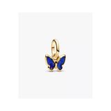 Poseidons Jewellery S925 Ayar Gold Mavi Kelebek Mini Sallantılı Charm