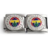 Poseidons Jewellery Sarı Lacivert Kulüp Armalı İtalyan Charm | Paslanmaz Çelik Nomination Uyumlu Bileklik Parçası