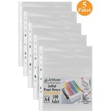 Poşet Dosya 100 Lü A-4 Şeffaf Föy Dosya 5 Paket Artmaster Ofis Okul Kenarı Delikli Poşet Dosya 80 Sayfa Kapasiteli - Standart