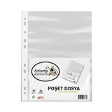 Poşet Dosya 50 Li A-4 Şeffaf Föy Dosya 1 Paket Artlantis Ofis Okul Kenarı Delikli Poşet Dosya 1 Paket