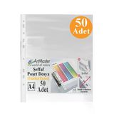 Poşet Dosya 50 Li A-4 Şeffaf Föy Dosya 1 Paket Artmaster Ofis Okul Kenarı Delikli Poşet Dosya 80 Sayfa Kapasiteli