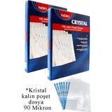 Poşet Dosya A4 Kristal 100 Lü 2 Paket Noki 4830 Cr Kalın Poşet Dosya Föy Mavi Şeritli 90 Mikron Şeffaf Belge Arşivleme