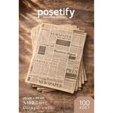 Poşetify 100 Adet Vintage Gazete Desenli Yağlı Sunum Kağıdı 25X35 cm | Şık Servis Kağıdı | Kraft Yağlı Kağıt