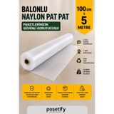 POŞETİFY 100 cm x 5 m Balonlu Naylon Patpat | 1. sınıf | 3 Katlı | 5 m2 | 35 gr/m² | Kalın Paketleme Rulosu