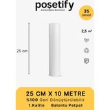 Poşetify 25 cm x 10 m Balonlu Naylon Patpat | 1. sınıf | 3 Katlı | 2,5 m2 | 35 gr/m² | Kalın Paketleme Rulosu - Çift Yönlü