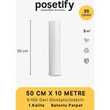 Poşetify 50 cm x 10 m Balonlu Naylon Patpat | 1. sınıf | 3 Katlı | 5 m2 | 35 gr/m² | Kalın Paketleme Rulosu | Patpat - Şeffaf - 50x10