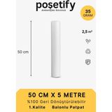 Poşetify 50 cm x 5 m Balonlu Naylon Patpat | 1. sınıf | 3 Katlı | 2,5 m2 | 35 gr/m² | Kalın Paketleme Rulosu - Çift Yönlü