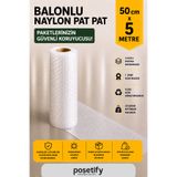 POŞETİFY 50 cm x 5 m Balonlu Naylon Patpat | 1. sınıf | 3 Katlı | 2,5 m2 | 35 gr/m² | Kalın Paketleme Rulosu