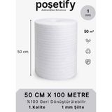 Poşetify 50CMX100METRE Rulo Şilte | Taşınma ve Tabak Arası Cam Eşya Sarma | Koruyucu Ambalaj Malzemesi | 1mm - 50X100