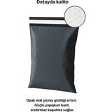 Poşetify Balonlu Gri Kargo Poşeti 45X55+5 cm | 10 Adet | Bantlı Patpatlı Kargo Poşeti | Balonlu Naylon Torba - Çift Yönlü