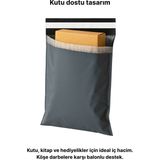 Poşetify Balonlu Gri Kargo Poşeti 45X55+5 cm | 20 Adet | Bantlı Patpatlı Kargo Poşeti | Balonlu Naylon Torba - Çift Yönlü