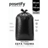 POŞETİFY Ev Taşıma Taşınma Poşeti 80x110 Cm | 10 Adet | Ultra Kalın Eşya Taşıma ve Depolama Torbası Büyük Boy