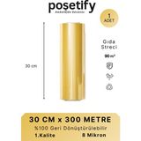 Poşetify Streç Film 30 cm X 300 metre 8 Mikron Gıda ve Paketleme Streci Dayanıklı ve Esnek Ambalaj