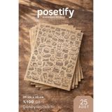 POŞETİFY Yağlı Sunum Kağıdı 25x35 Cm | Fast Food Desenli | 25 Adet | Servis Kağıdı | Kraft Yağlı Kağıt