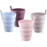 Poşetli Pipetli 3'lü Bardak Ur 3181 - Renkli
