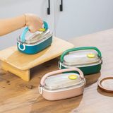Posima 3114 Stainless Steel Vakumlu Lunch Box Tek Katlı Paslanmaz Çelik Kolay Kilitlenir Kendinden Kaşıklı Sefer Tası – 750ML Pembe