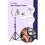 post alley 10"inç Ring Light 120 Ledli 24w Led Işıklı Halka + Yaylı Telefon Tutacağı Youtuber Tiktok 2.10