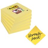 Post-it Super Sticky Notes kanarya sarısı, 6 bloklu paket, blok başına 90 yaprak, 76 mm x 76 mm, Renk: Sarı - Notlar, yapılacaklar listeleri ve hatıralar için ekstra güçlü yapışkan not kağıdı