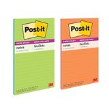 Post-it Süper Yapışkan Notlar, 2 Çizgili Yapışkan Not Defteri, 5 x 8 inç, Okul Malzemeleri, Ofis Ürünleri, Dikey Yüzeyler, Monitörler, Duvarlar ve Pencereler için Yapışkan Notlar, Enerji Arttırma