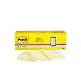 Post-it Süper Yapışkan Notlar, 2x Yapıştırma Gücü, 3x3 inç, Kanarya Sarı, 24-Pedler/Dolap Paketi (654-24SSCP)