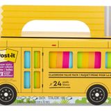 Post-it Süper Yapışkan Notlar Değer Paketi, 24 Ped, Kullanışlı Okul Otobüsü Taşıma ve Saklama Çantası, 2X Yapıştırma Gücü, 3x3 inç, Parlak Renkler (Turuncu, Pembe, Mavi, Yeşil, Sarı), Geri