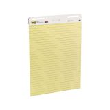 Post-it Süper Yapışkan Şövale Pedi, 63,5 cm x 76,2 cm Çarşaf, Çizgili Sarı Kağıt, 30 Yaprak/Ped, 2 Ped/Paket, Sanal Öğretmenler ve Öğrenciler için Harika (561)