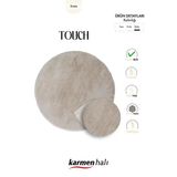 Post Touch Th001b Bej Halı Tavşan Tüyü Post Peluş Kürk Halı Yuvarlak Daire 80 X 200 Bej