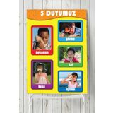 Postermanya 5 Duyu Organı Eğitim 40x60 cm Poster