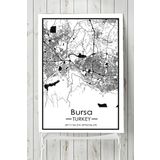 Postermanya Bursa Harita Dekoratif Tasarım 80x115 cm Poster