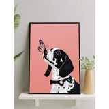Postermanya Butterfly Nose, Köpek Kelebek Burun Pop Art Çerçeveli Tablo - Çerçeveli Poster