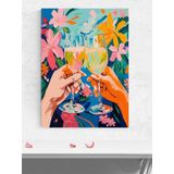 Postermanya Cheers in Bloom, Çiçek Açan Kadehler, Empresyonist Sanat Mutfak Poster - Afiş - Dekoratif Duvar