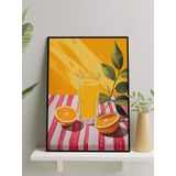 Postermanya Citrus Bliss, Narenciye Mutluluğu, Pop Art Mutfak Çerçeveli Tablo - Çerçeveli Poster