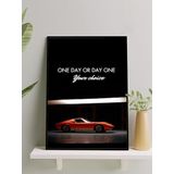 Postermanya Day One Drive, Bir Gün Lüks Araba Motivasyon Çerçeveli Tablo, Çerçeveli Poster, Ofis, Çalışma Odası