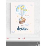 Postermanya Düşler Diyarı Macerası Erkek Bebek Odası Poster, Afiş, Kreş Çocuk Odası Dekorasyon, Yenidoğan Hediye