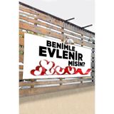 Postermanya Evlilik Teklifi Pankart, Benimle Evlenir Misin Branda Afiş 4