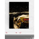 Postermanya Golden Speed, Altın Hız Lüks Araba Motivasyon Poster - Afiş - Ofis, Çalışma Odası Dekorasyon