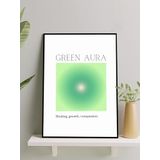 Postermanya Green Aura Soul, Yeşil Aura Manifest, Olumlama, Mantra, Spiritüel, Meditasyon Çerçeveli Tablo