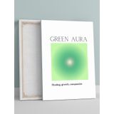 Postermanya Green Aura Soul, Yeşil Aura Manifest, Olumlama, Mantra, Spiritüel, Meditasyon Kanvas Tablo - Tuval