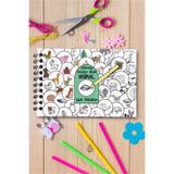 Postermanya Hayvanlar Temalı Sticker Boyama Kitabı, 168LI Bullet Journal Sticker, Yetişkinler Için Boyama Kitabı