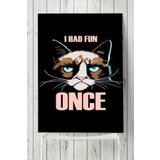 Postermanya Huysuz Kedi Eğlenceli Mizahi 80x115 cm Poster